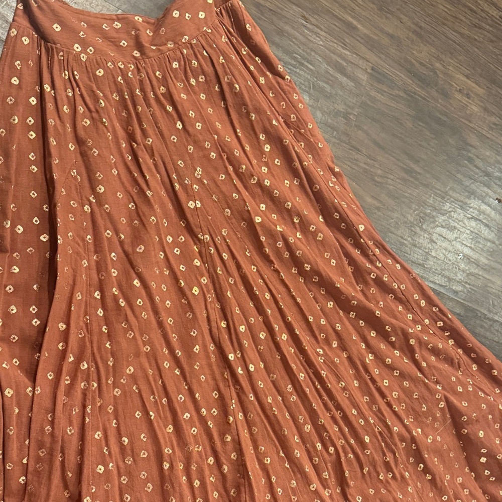 Anthropologie Terracotta Full Skirt - Picture 4 of 11